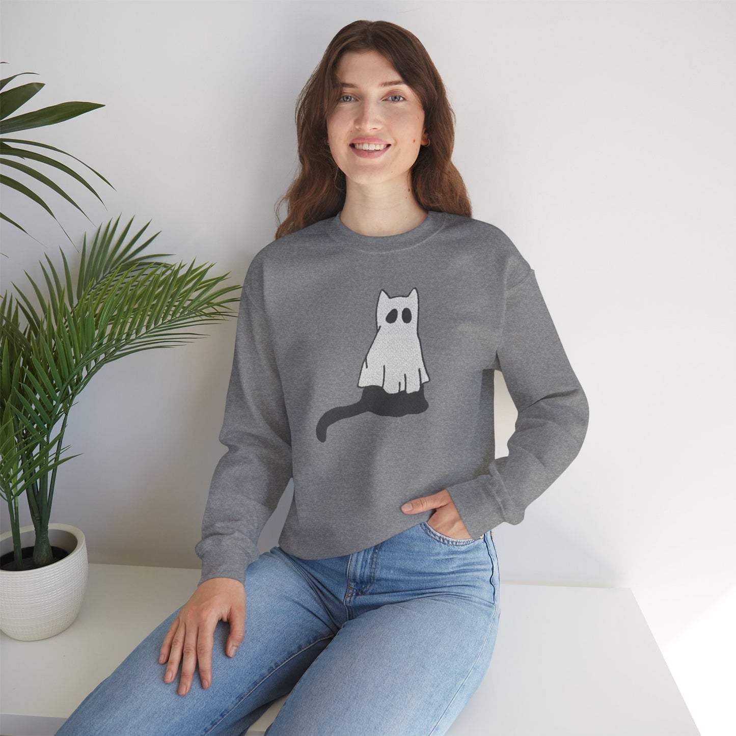 Boo Kitty Crew Halloween Halloween Crewneck, Halloween Party Crewneck | Fall Festival, Witch Lovers, Gift Idea, Spooky Season