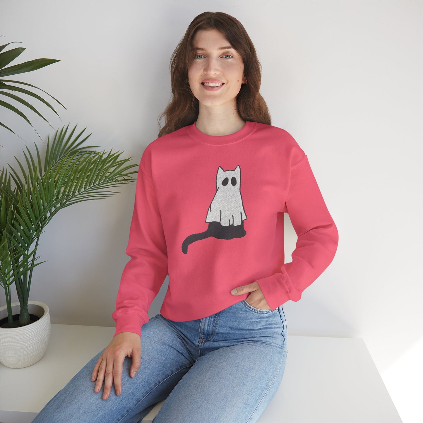 Boo Kitty Crew Halloween Halloween Crewneck, Halloween Party Crewneck | Fall Festival, Witch Lovers, Gift Idea, Spooky Season